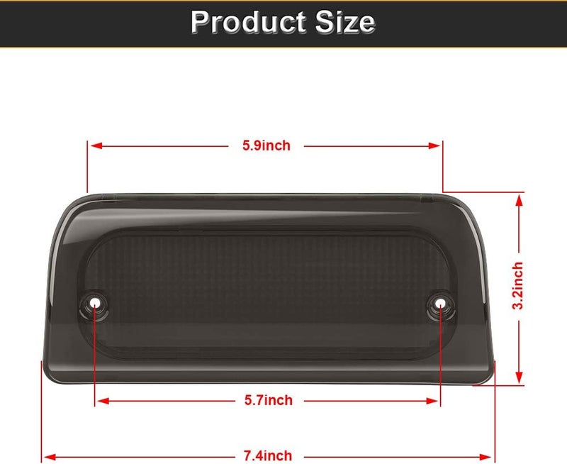 RAVSOFT 3rd Third Brake Light Lens Smoked Cover with Seal Gasket Extended Cab Only Compatible with 1994-2003 Chevy S10 GMC Sonoma 1997-2000 Isuzu Hombre High Mount Stop Lamp Assembly - Image 5